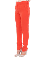 Orange boyfriend stretch pants