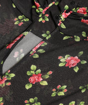 Black Floral Cut Out Sheath Long Maxi Dress