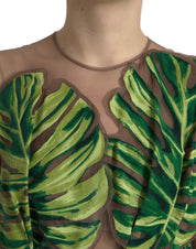 Green Banana Leaf Sleeveless Long Maxi Dress