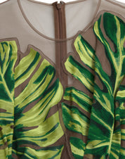 Green Banana Leaf Sleeveless Long Maxi Dress
