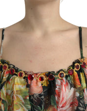 Multicolor Floral Chiffon Tiered Maxi Dress