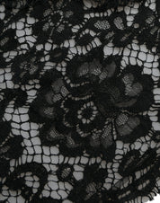 Black Lace Crystal Embellished Sheath Dress
