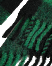 Black Green Buffalo Check Poncho Coat Jacket