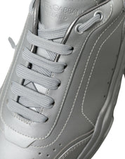Silver DAYMASTER Leather Men Casual Sneakers Shoes