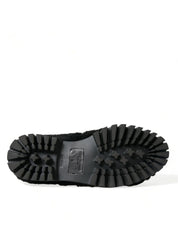 Dolce & Gabbana Black Fur Leather Loafers