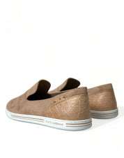 Dolce & Gabbana Beige Suede Caiman Loafers