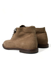 Brown Leather Lace Up Ankle Boots Shoes