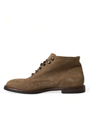 Brown Leather Lace Up Ankle Boots Shoes