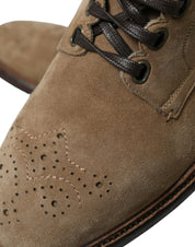 Brown Leather Lace Up Ankle Boots Shoes