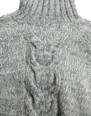 Gray Cashmere Turtle Neck Pullover Sweater
