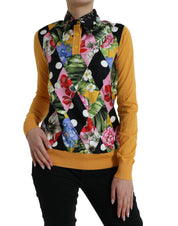 Multicolor Patchwork Cashmere Henley Sweater