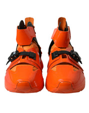 Orange Multi Panel Chunky High Top Sneakers Shoes