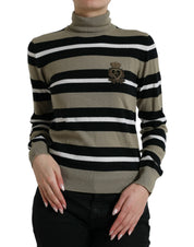 Multicolor Stripe Wool Logo Pullover Sweater