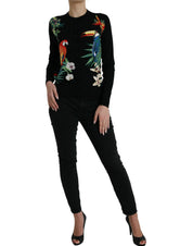Black Bird Wool Long Sleeve Cardigan Sweater