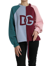 Multicolor Cotton Crewneck Pullover Sweater