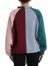 Multicolor Cotton Crewneck Pullover Sweater
