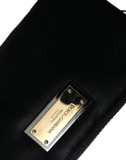 Svart nylonlogotypplack med nyckelring och kuvertväska