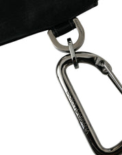 Svarta nylonlogotypplackade nyckelringspåse kuvertväskor