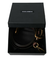 Brown Calf Leather Gold Metal Buckle Belt