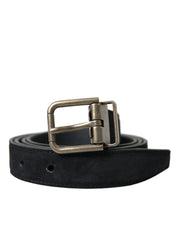 Black Goat Leather Antique Metal Buckle Belt