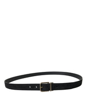 Black Goat Leather Antique Metal Buckle Belt