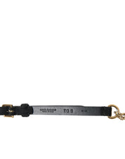 Black Suede Gold Chain Crystal Waist Belt
