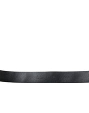 Black Embellished Leather Engraved Buckle Belt