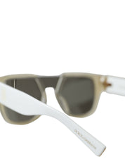 White Acetate Mirror Lenses DG4356 Sunglasses