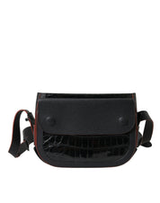 Balenciaga Black Exotic Crocodile Leather Shoulder Crossbody Camera Bag