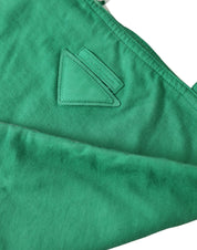 Green Jersey Fabric Logo Shoulder Shopping Tote Shopping Bag