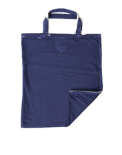 Blue Jersey Fabric Logo Shoulder Shopping Tote Shopping Bag