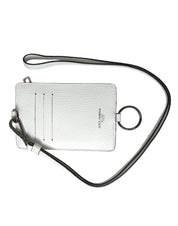 White Calf Leather Lanyard Logo Card Holder Wallet