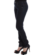 Blue Slim Jeans Denim Pants Skinny Leg Stretch