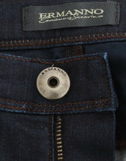 Blue Slim Jeans Denim Pants Skinny Leg Stretch