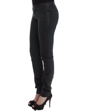 Green Slim Jeans Denim Pants Straight Leg Stretch