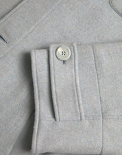 Light Blue Wool Button Trench Coat Jacket