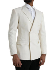 White Wool MARTINI Double Breasted Blazer