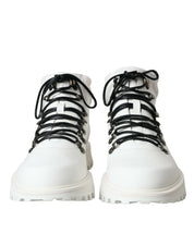 White Vulcano Trekking Men Ankle Boots Shoes