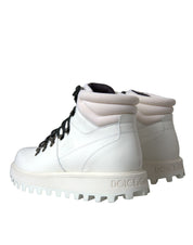 White Vulcano Trekking Men Ankle Boots Shoes