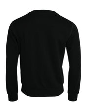 Black Cotton Long Sleeves Sweatshirt Sweater
