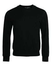 Black Cotton Long Sleeves Sweatshirt Sweater
