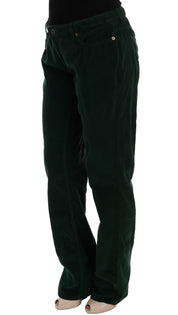 Green Cotton Corduroys Jeans