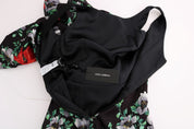 Multicolor Floral Print Stretch Sheath Long Dress