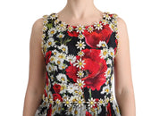 Multicolor Silk Floral Crystal Long Maxi Dress