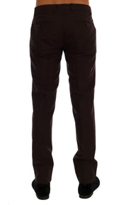 Purple Wool Stretch Formal Pants