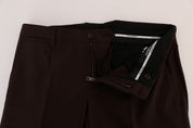 Purple Wool Stretch Formal Pants