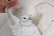 White Cotton Slim Fit Casual Pants