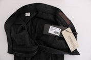 Gray Virgin Wool Skinny Casual Pants