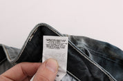 Blue Wash Cotton Blend Slim Fit Jeans