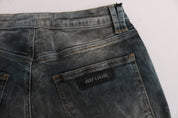 Blue Wash Cotton Blend Slim Fit Jeans